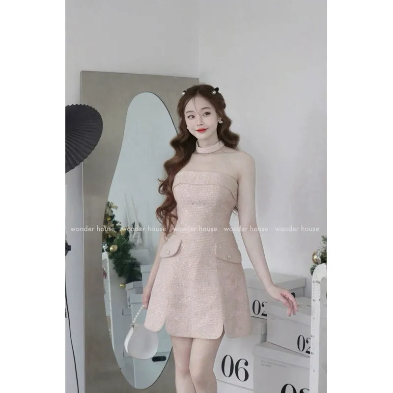 Ảnh Set đầm Wonderhouse Winter Set chất vải Dạ Tweed kim sa dày dặn dáng ngắn dự tiệc, dạo phố sang chảnh 3