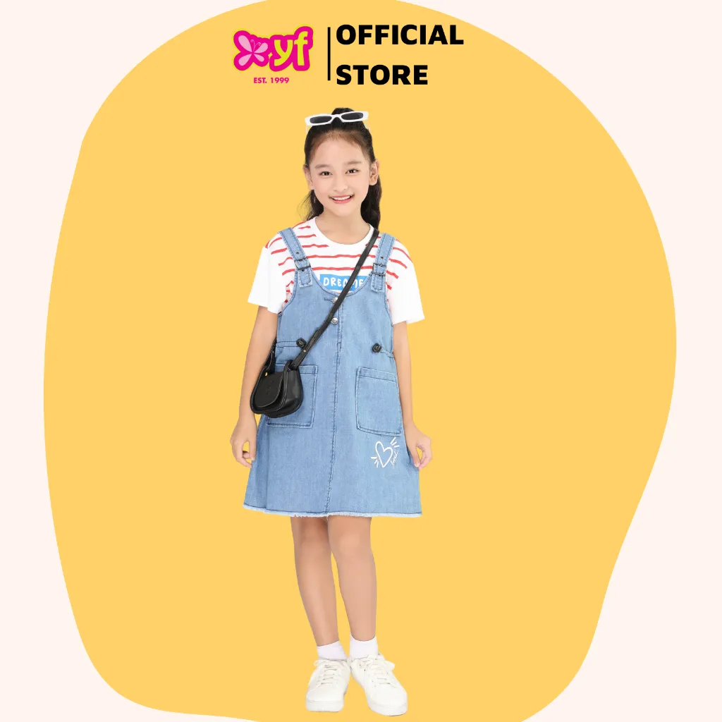 Ảnh Set đầm yếm gồm áo và yếm jean - YDX033-3 2