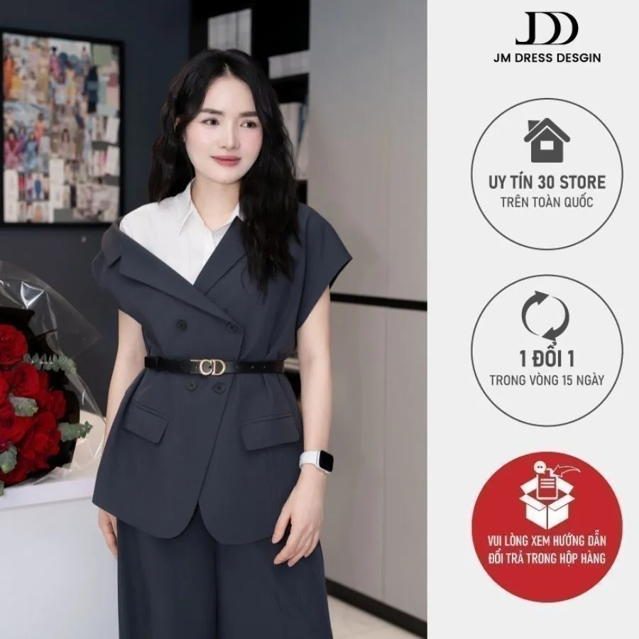 Đánh Giá Set Áo Blazer Tay Chồm & Quần Ống Suông JM Design - Thanh Lịch Công Sở