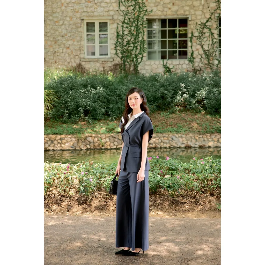 Ảnh Set Áo Blazer tay chồm 5B02.2502K, Quần ống suông thêu túi cơi 3P02.2502K, set đồ công sở thanh lịch trẻ trung thiết kế 2