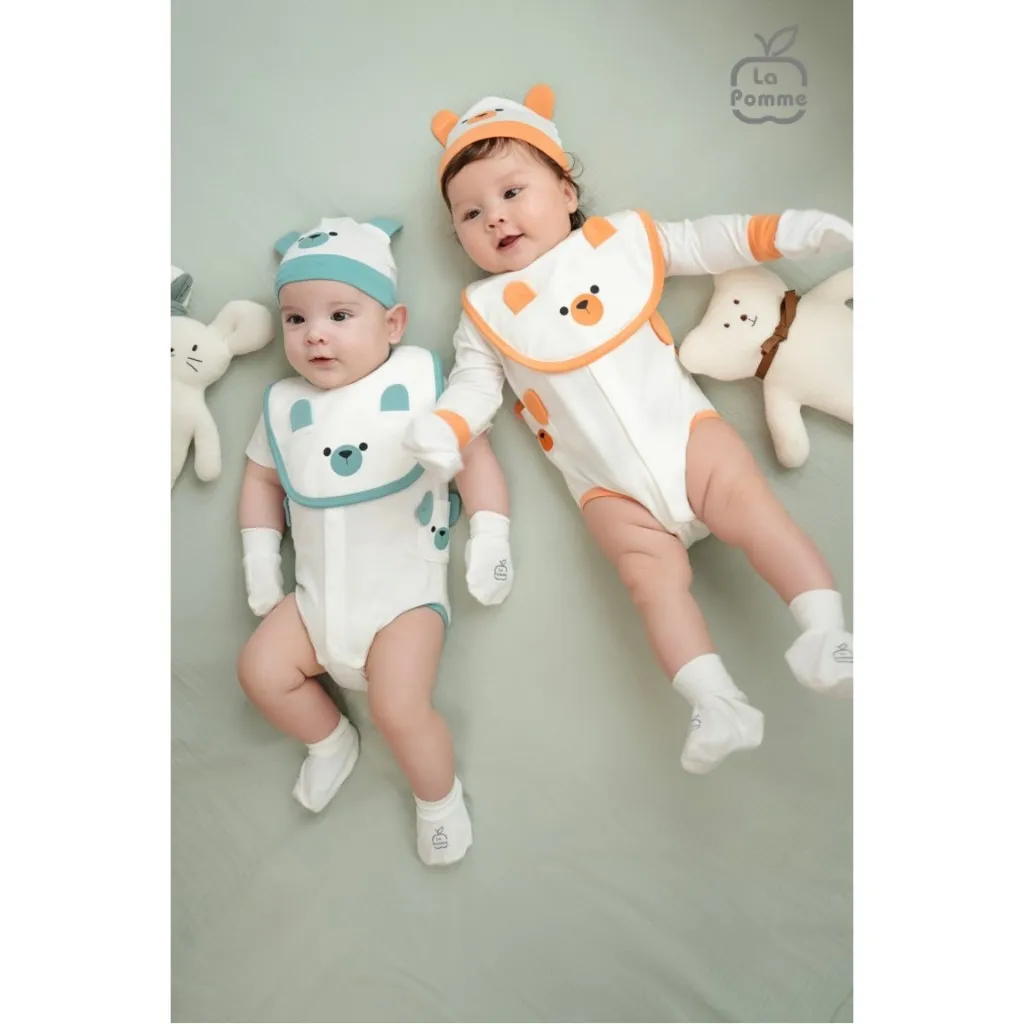 Ảnh Set bao tay bao chân sơ sinh La Pomme mềm mịn 4