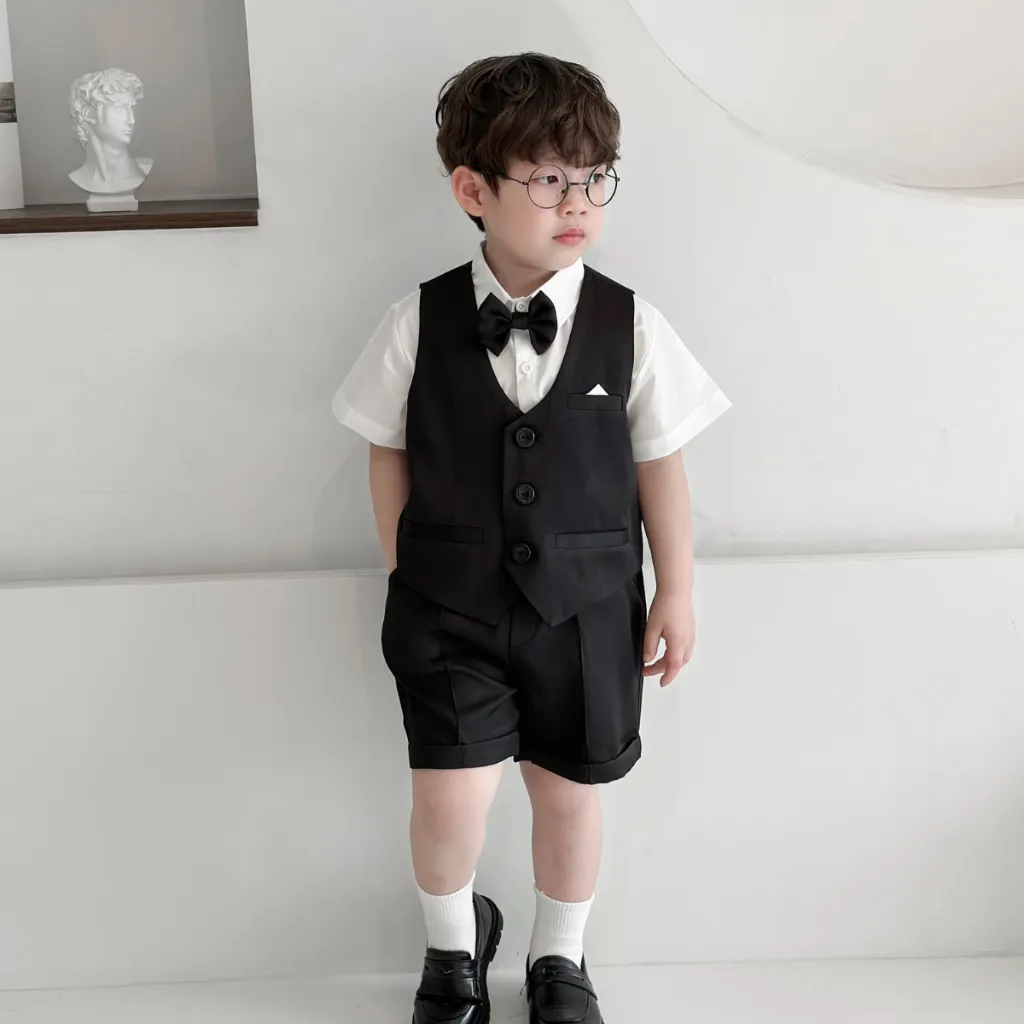 Ảnh Set Bộ Gile Bé Trai Fbaby Kèm Áo Sơ Mi, Nơ Chất Liệu Cao Cấp Công Tử Mặc Sự Kiện Dự Tiệc Đi Chơi Phong Cách Hàn Quốc 2