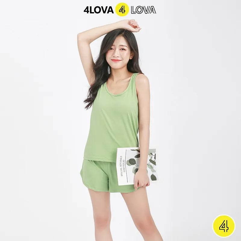 Ảnh Sét bộ đồ sát nách nữ mặc nhà 4LOVA chất thun cotton cao cấp 2