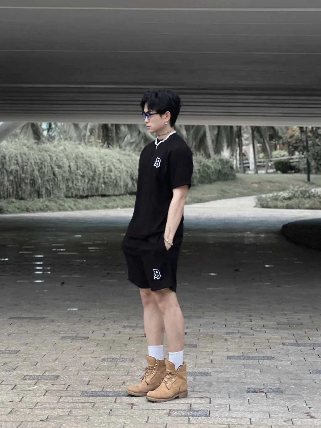 Ảnh Set bộ quần áo nam mùa hè The Bad God Black B 1