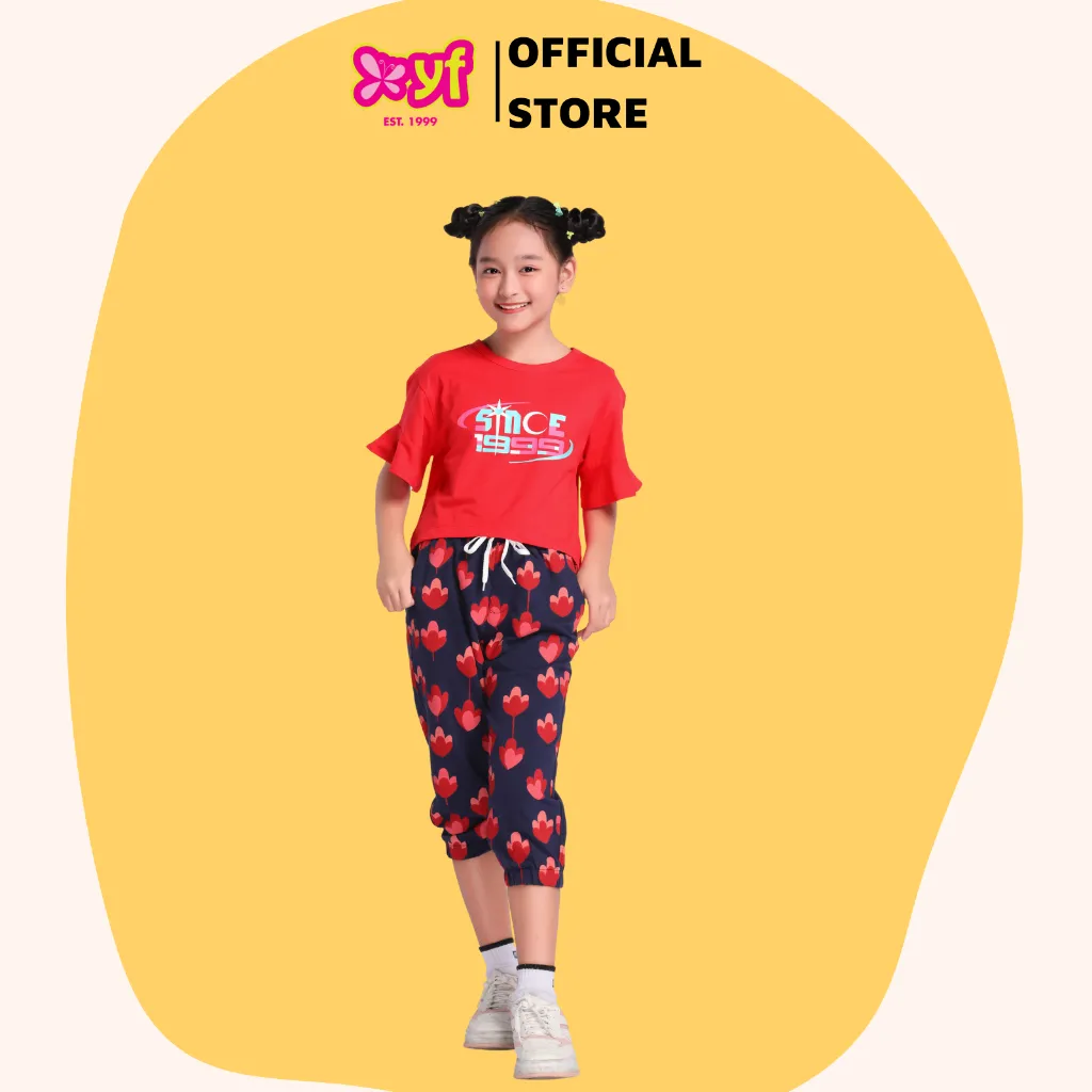 Ảnh Set bộ thun cho bé gái YF YAX034-3 - Màu quần ngẫu nhiên 3
