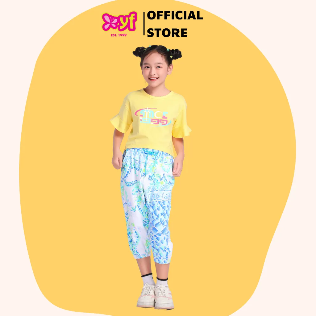Ảnh Set bộ thun cho bé gái YF YAX034-3 - Màu quần ngẫu nhiên 4