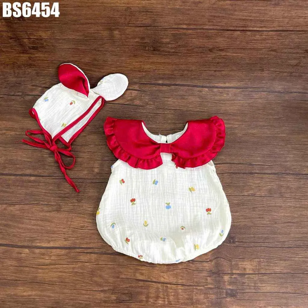 Ảnh Set Body Thỏ Chấm Bi Tim Kèm Nón Cho Bé Gái Sơ Sinh 1 2 Tuổi MINTSCLOSET - BS6404 2