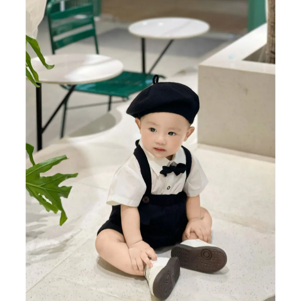 Ảnh Set Công Tử Thôi Nôi Fbaby Đi Chơi Dự Tiệc  Aó Chất Liệu Thô Đũi Phối Quần Kaki Cho Bé Trai 6-17kg 3