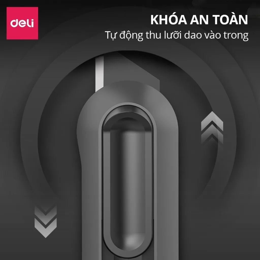 Ảnh Set Dao Rọc Giấy Deli Cao Cấp Lưỡi Thép Không Gỉ SK5, Bao Gồm Dao Rọc Mini Bỏ Túi Chất Liệu Kim Loại 2