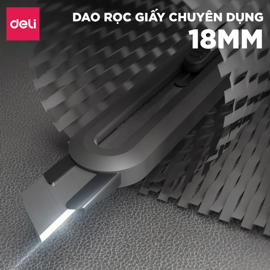 Ảnh Set Dao Rọc Giấy Deli Cao Cấp Lưỡi Thép Không Gỉ SK5, Bao Gồm Dao Rọc Mini Bỏ Túi Chất Liệu Kim Loại 3