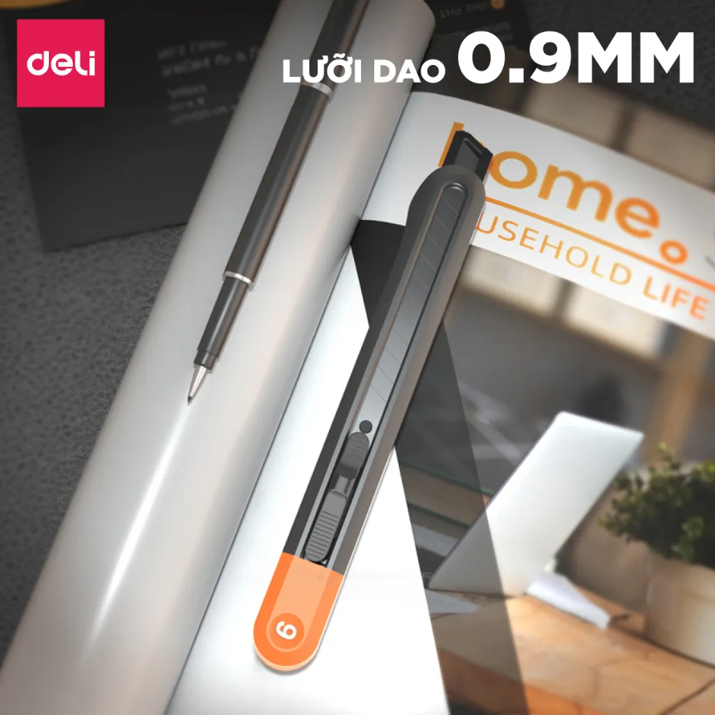 Ảnh Set Dao Rọc Giấy Deli Cao Cấp Lưỡi Thép Không Gỉ SK5, Bao Gồm Dao Rọc Mini Bỏ Túi Chất Liệu Kim Loại 4