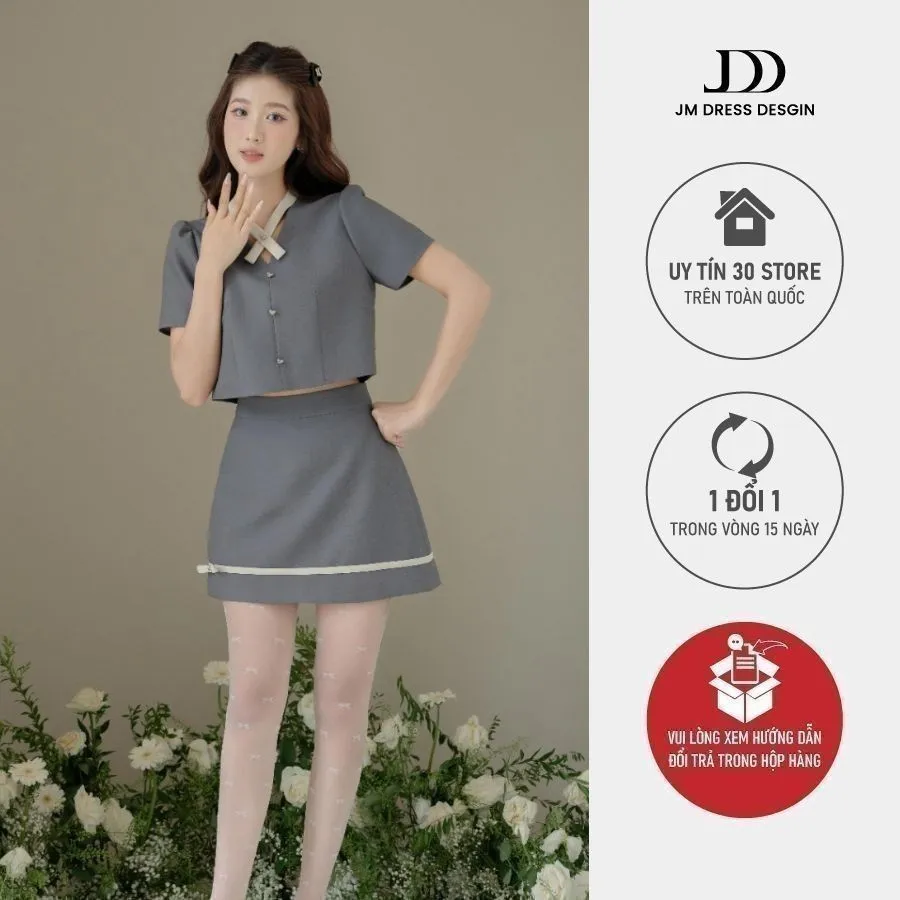 Set Đồ Áo Tay Bồng Chân Váy A JM Design - Thanh Lịch Công Sở & Đi Chơi
