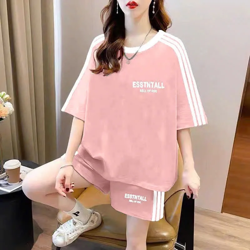 Ảnh Set Đồ Nữ Cotton ESSTNTALL NAD, Bộ Quần Áo Nữ Mặc Nhà Form Rộng Thoáng Mát Bộ Thể Thao Nữ Mùa Hè Tay Lỡ 4