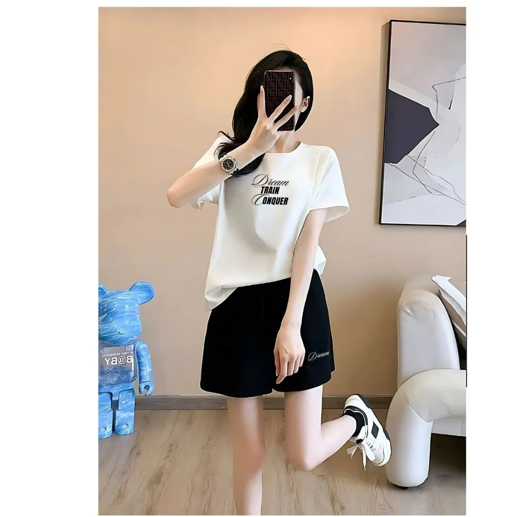 Ảnh Set đồ nữ mùa hè - Đồ bộ nữ thời trang (áo phông + quần đùi cotton) - LOZA G0287 2