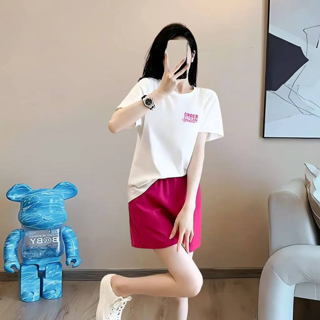 Ảnh Set đồ nữ mùa hè - Đồ bộ nữ thời trang (áo phông + quần đùi cotton) - LOZA G0287 3