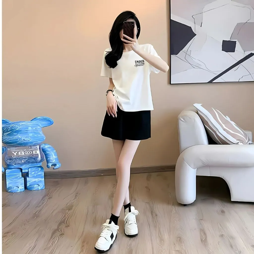 Ảnh Set đồ nữ mùa hè - Đồ bộ nữ thời trang (áo phông + quần đùi cotton) - LOZA G0287 4