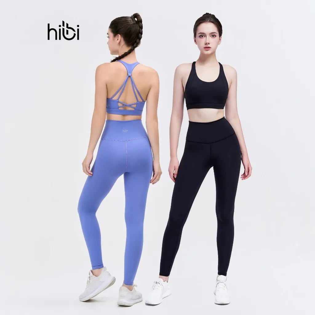 Ảnh Set Đồ Tập Yoga Gym Hibi Sports H161 Kiểu 4 Dây Đan Nơ Cổ Tròn, Kèm Mút Ngực 1