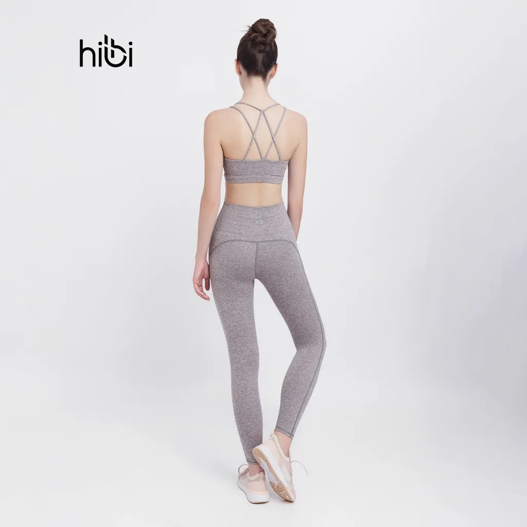 Ảnh Set Đồ Tập Yoga Gym Hibi Sports H132 Kiểu Bra 4 Dây Đan, Kèm Mút Ngực 4