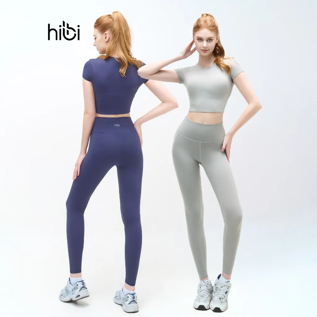 Ảnh Set Đồ Tập Yoga Gym Hibi Sports H147 Áo Croptop Có Tay Kèm Mút Ngực, Vải Hi Fabric 1
