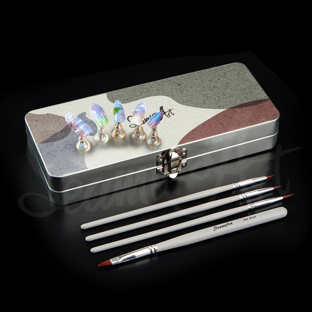 Ảnh Set màu nước nghệ thuật làm móng SEAMIART 202 * 82 * 33mm 50 màu cơ bản với cọ sơn móng 1