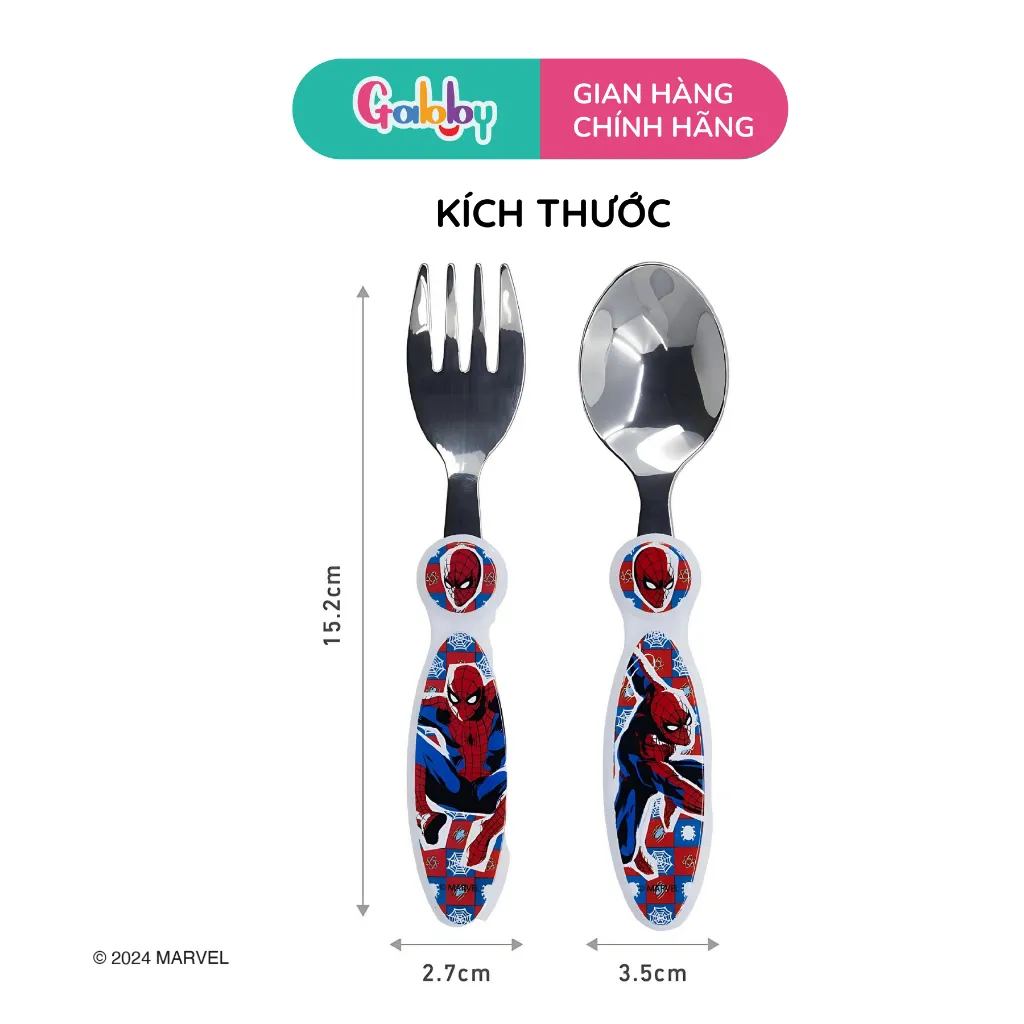 Ảnh Set Muỗng, Thìa Nĩa Inox Disney Người Nhện Spiderman - Avenger - Frozen Cho Bé Ăn Dặm 2