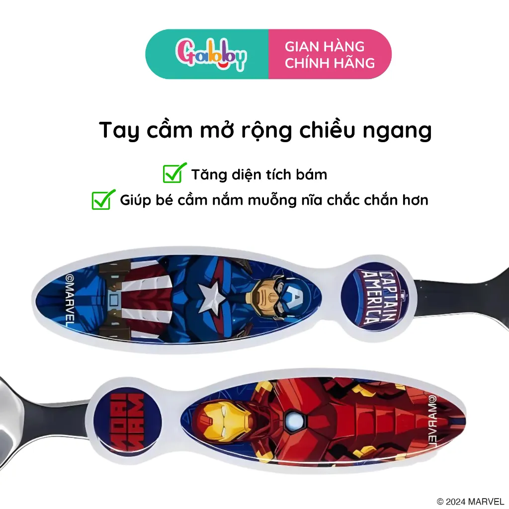 Ảnh Set Muỗng, Thìa Nĩa Inox Disney Người Nhện Spiderman - Avenger - Frozen Cho Bé Ăn Dặm 4