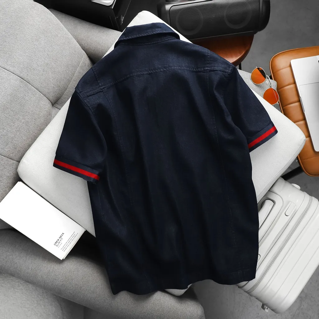 Ảnh Set Nam Shirt Short Denim WR Line, Chất Vải Denim Thoải Mái, SB0045, SOMEHOW 4
