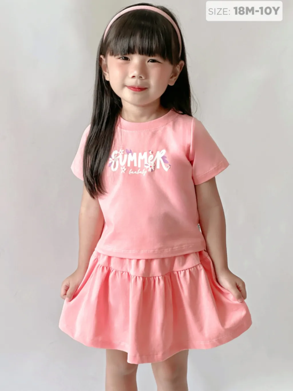 Ảnh Set Đồ Bé Gái Form Rộng Thun Cotton Thoáng Mát (1-10 Tuổi) Baa Baby B-GC-SE06N 4