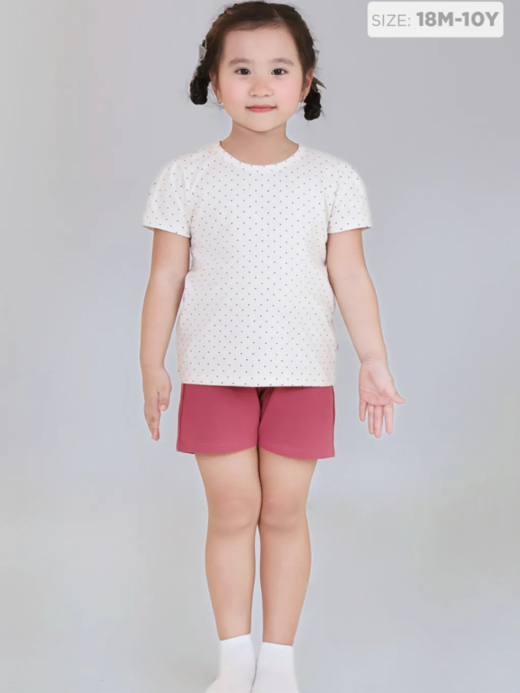 Ảnh Set Đồ Bé Gái Tay Cánh Tiên Cotton In Họa Tiết (1-10 Tuổi)  BaaBaby DB04N 4
