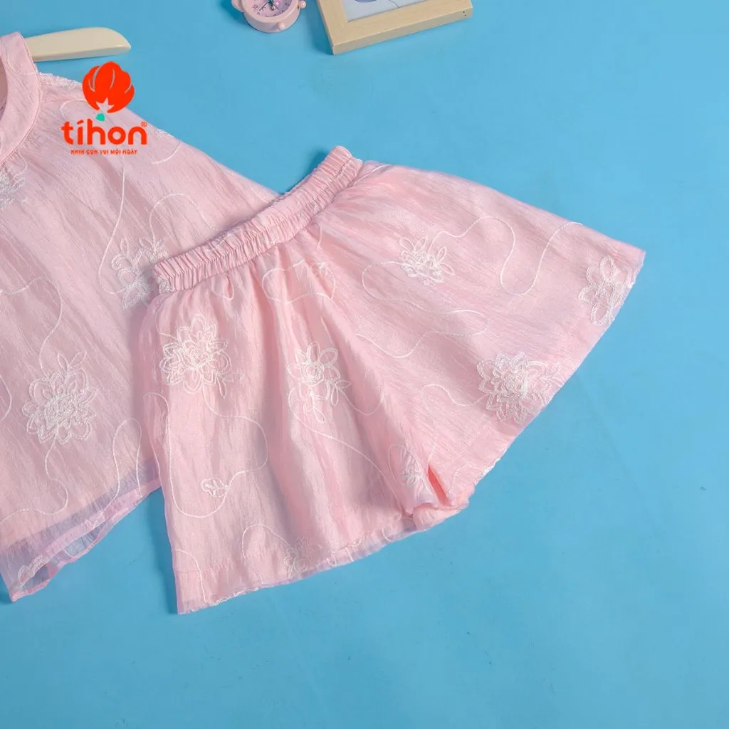 Ảnh Set đồ bé gái TIHON cao cấp chất liệu tơ mềm mại thoáng mát cho bé SET0786093 3