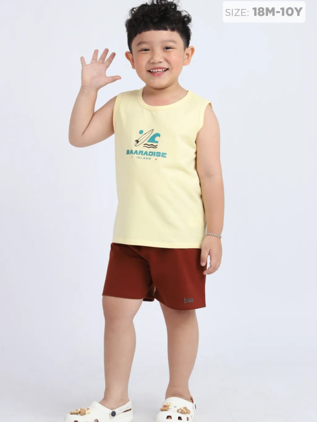 Ảnh Set đồ bộ ba lỗ bé trai BAA BABY bộ cộc tay phối túi cho bé từ 1 tuổi - 10 tuổi - DB10C 2