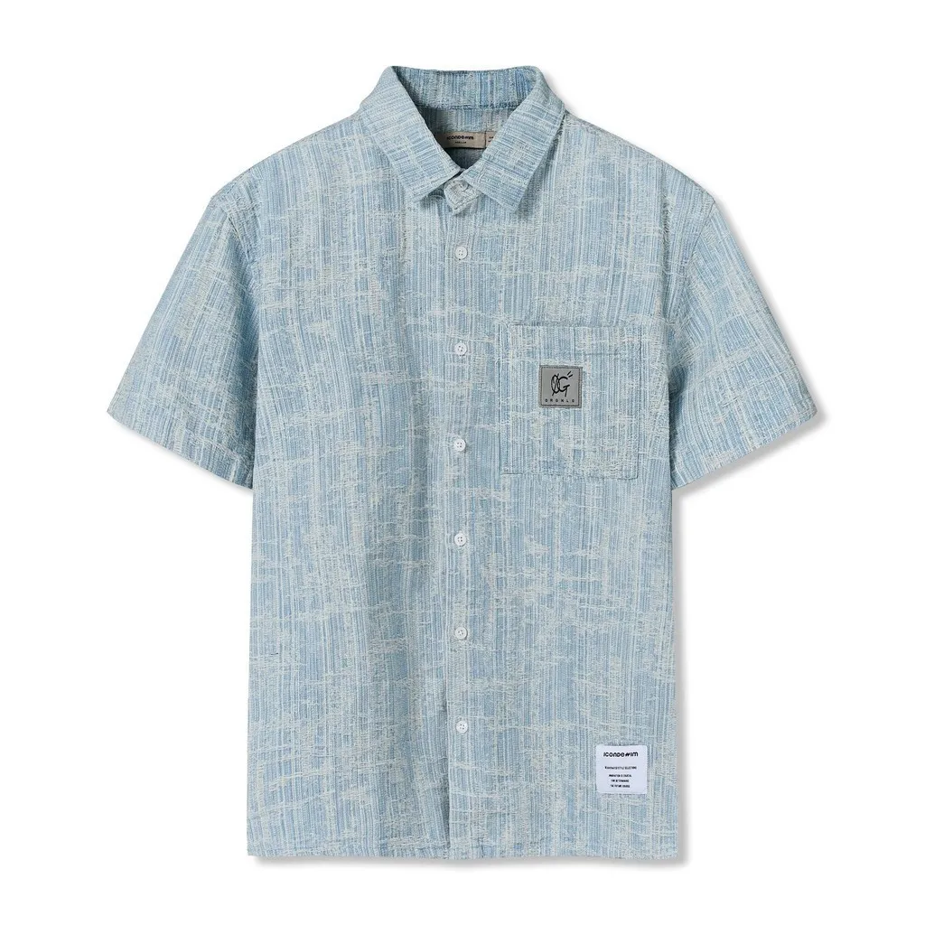 Ảnh Set Đồ Jacquard Jean Nam Tay Ngắn Form Regular SEID0075 3
