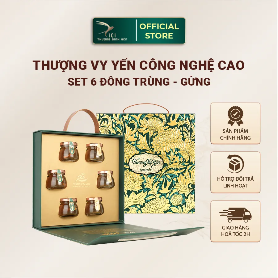 Ảnh Set Quà 6 Hũ Yến Sào Chưng Công Nghệ Cao Hũ 50G CiCi Thượng Đỉnh Yến Nguyên Chất Yến Sào Khánh Hòa Cao Cấp 3