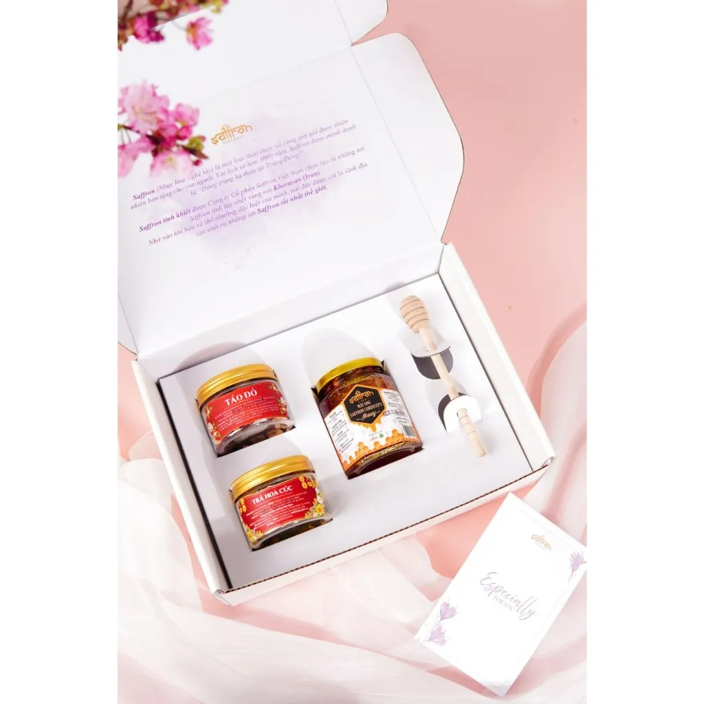Ảnh Set quà tặng 8/3 Mật ong saffron đông trùng hạ thảo Saffron Việt Nam 3