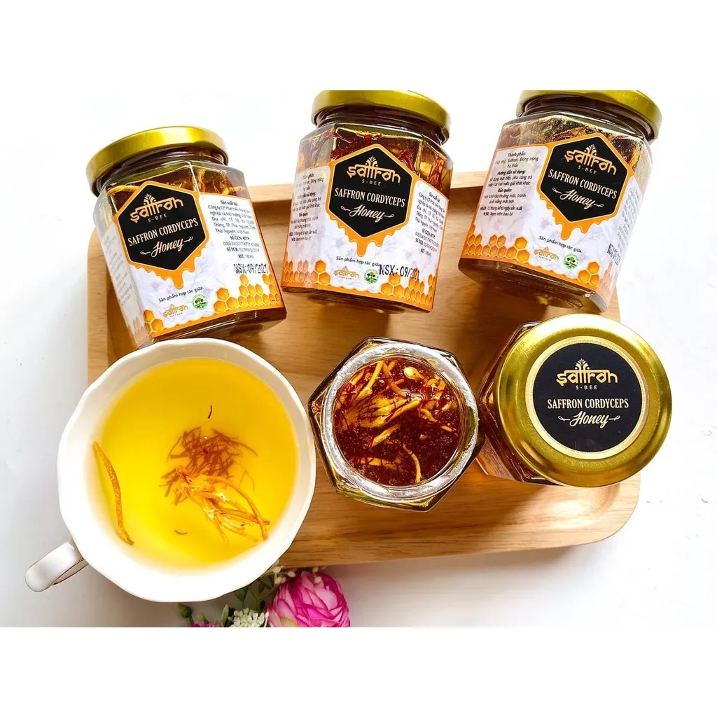 Ảnh Set quà tặng mật ong ngâm saffron Đông trùng hạ thảo Saffron Việt Nam 2