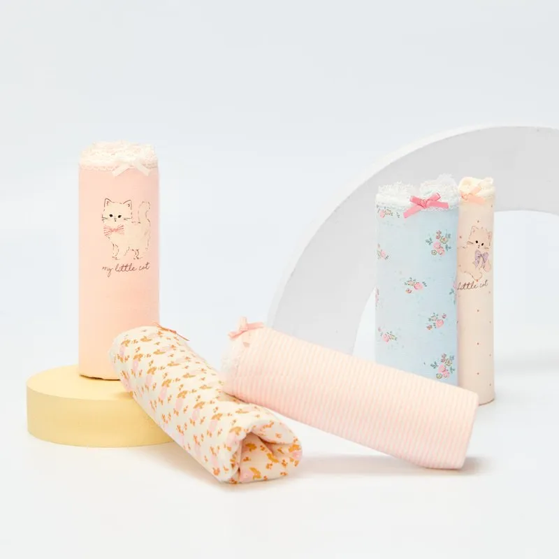 Ảnh Set quần chip tam giác cotton organic cho bé gái Unifriend Hàn Quốc, Size 9-45kg 1