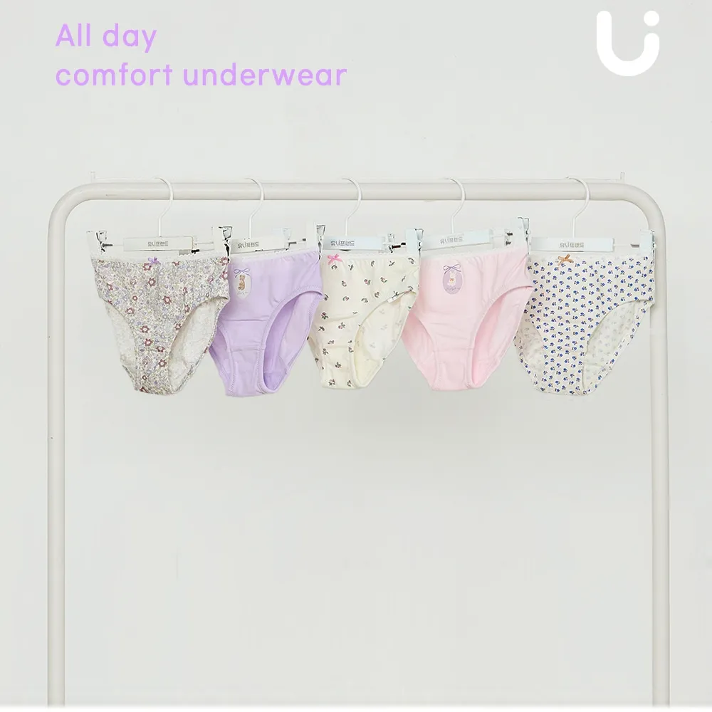 Ảnh Set quần chip tam giác cotton organic cho bé gái Unifriend Hàn Quốc, Size 9-45kg 4