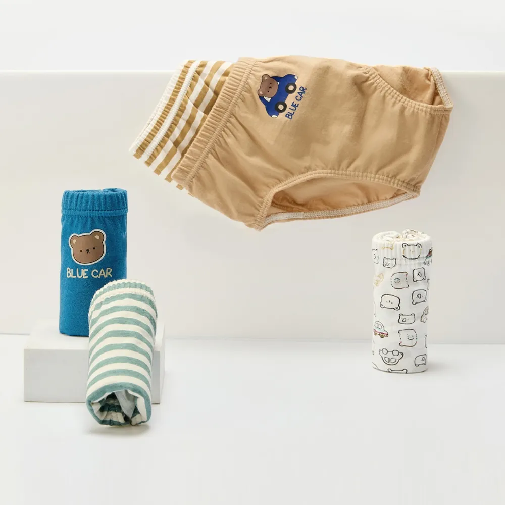 Ảnh Set quần chip tam giác cotton organic cho bé trai Unifriend Hàn Quốc, Size 9-35kg 4
