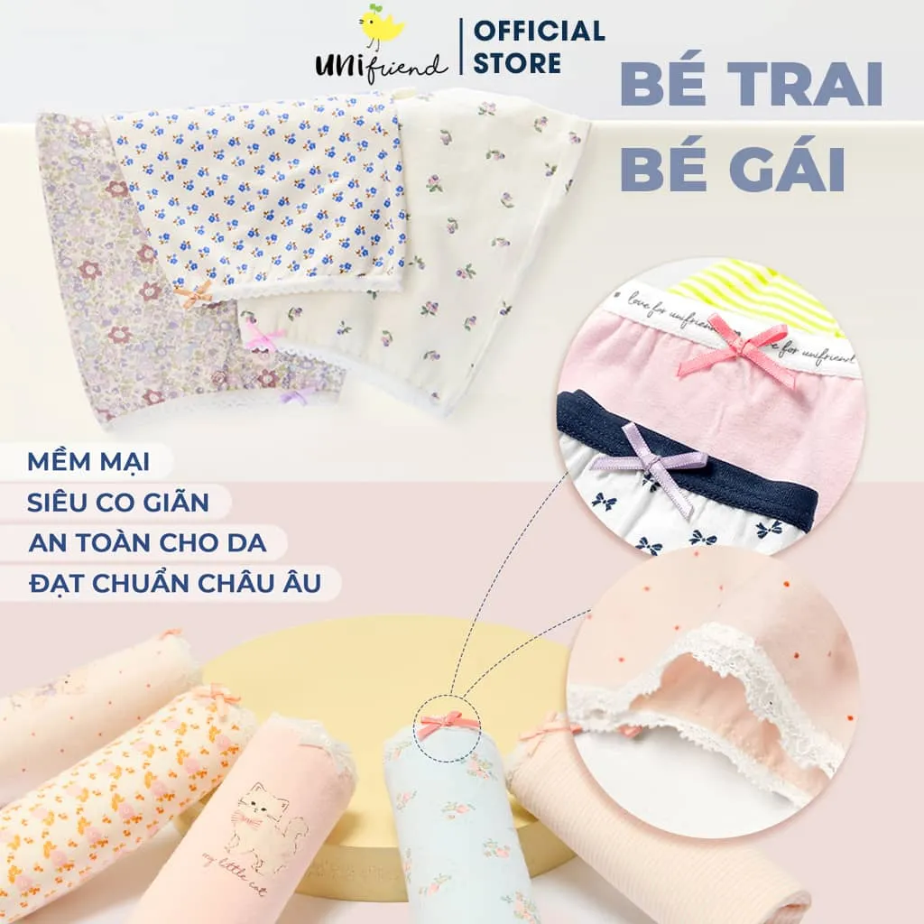 Ảnh Set quần chip đùi cotton spandex cho bé gái và bé trai Unifriend Hàn Quốc, Size 11-35kg 1