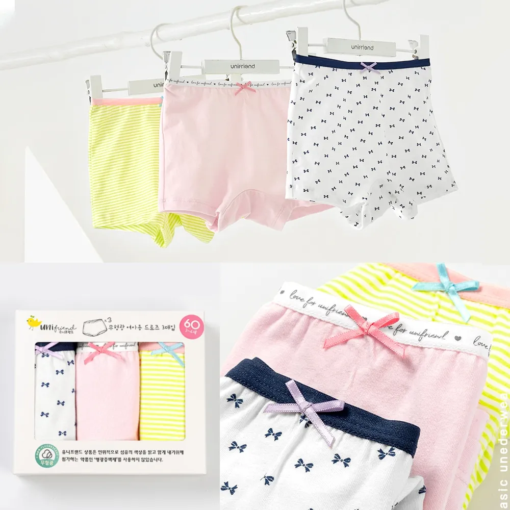 Ảnh Set quần chip đùi cotton spandex cho bé gái và bé trai Unifriend Hàn Quốc, Size 11-35kg 2