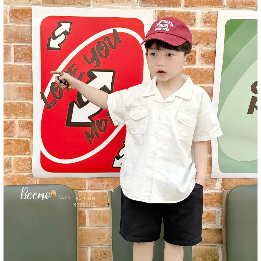 Ảnh Set sơ mi phối túi ngực Chất liệu thô hàn cao cấp kết hợp kaki thoáng khí B611 4