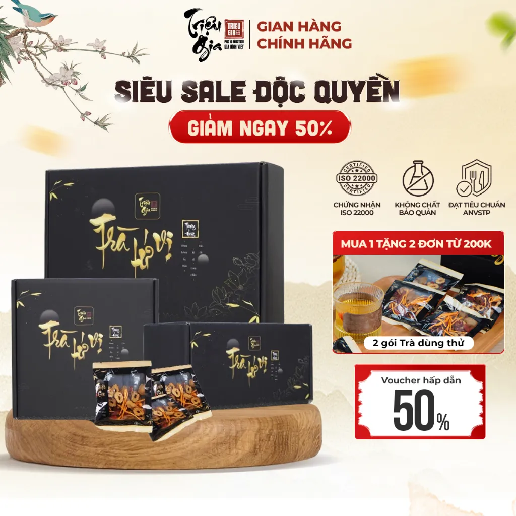 Set Trà Thảo Mộc Triệu Gia Tứ Vị: Ngủ Ngon, Đẹp Da, Tăng Cường Sức Khỏe