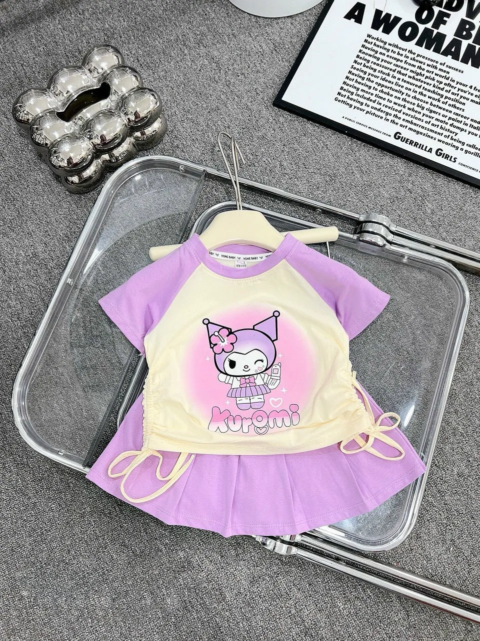 Ảnh Set Váy Bé Gái, Set Đồ Bộ Cho Bé Gái Vải Chính Phẩm Cotton Loại 1 Babi mama B06 3