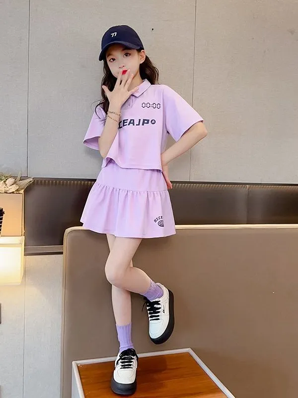 Ảnh Set Váy Bé Gái, Set Đồ Bộ Cho Bé Gái Áo Polo Có Cổ đi học, đi chơi Vải Chính Phẩm Cotton Loại 1 Babi mama B09.1 1