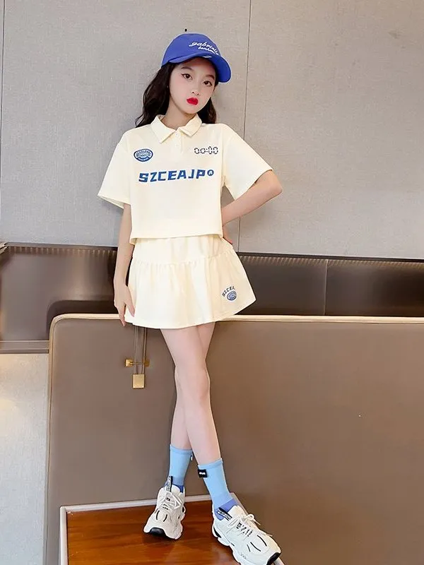 Ảnh Set Váy Bé Gái, Set Đồ Bộ Cho Bé Gái Áo Polo Có Cổ đi học, đi chơi Vải Chính Phẩm Cotton Loại 1 Babi mama B09.1 3