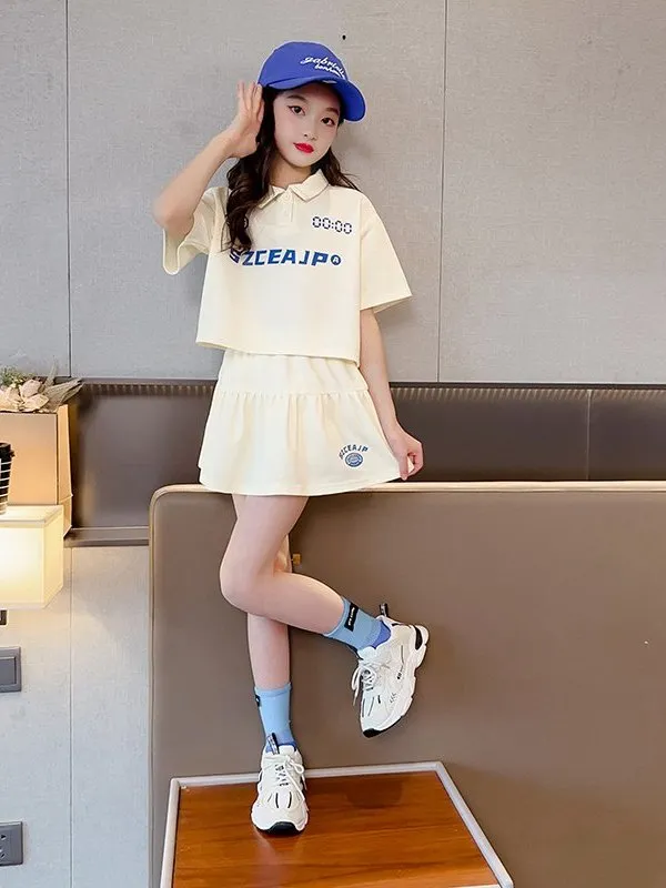 Ảnh Set Váy Bé Gái, Set Đồ Bộ Cho Bé Gái Áo Polo Có Cổ đi học, đi chơi Vải Chính Phẩm Cotton Loại 1 Babi mama B09.1 4