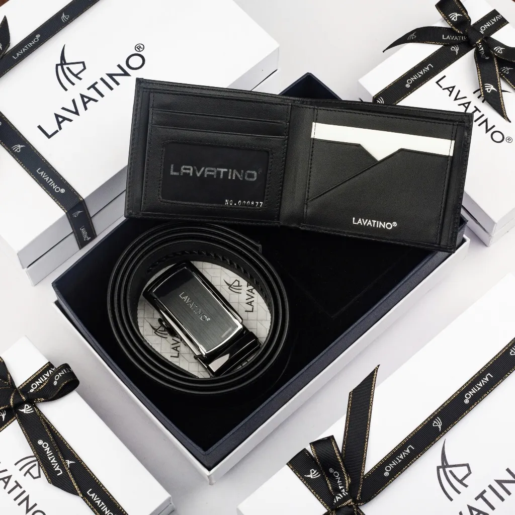 Ảnh Set Ví Thắt Lưng Da Nam Fullbox Chính Hãng Lavatino  PATRICK 47 - T04 1