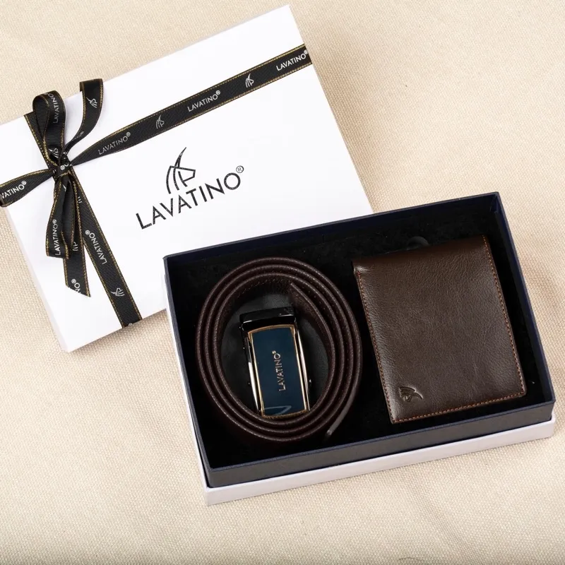 Ảnh Set Ví Thắt Lưng Da Nam Fullbox Chính Hãng Lavatino  WB04-TIMELESS04 1