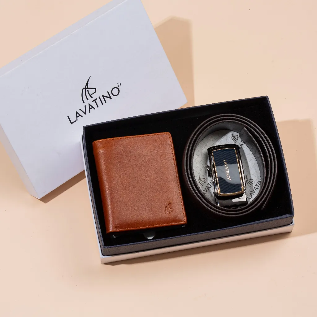 Ảnh Set Ví Thắt Lưng Da Nam Fullbox Chính Hãng Lavatino  WB04-TIMELESS04 2