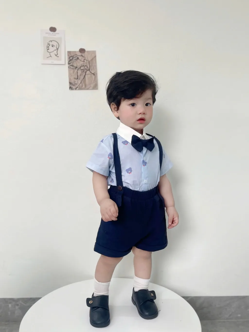 Ảnh Set yếm Công Tử họa tiết gấu Thôi Nôi Fbaby Đi Chơi Dự Tiệc  Aó Chất Liệu Thô Đũi Phối Quần Kaki Cho Bé Trai 6-17kg 2